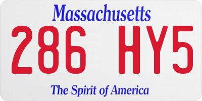 MA license plate 286HY5