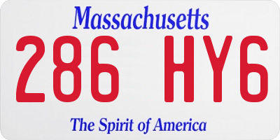 MA license plate 286HY6
