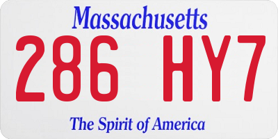 MA license plate 286HY7
