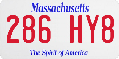 MA license plate 286HY8