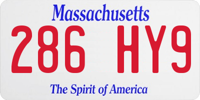 MA license plate 286HY9