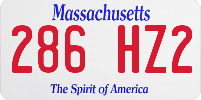 MA license plate 286HZ2