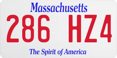MA license plate 286HZ4