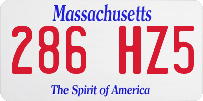MA license plate 286HZ5