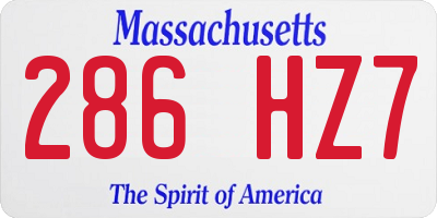 MA license plate 286HZ7