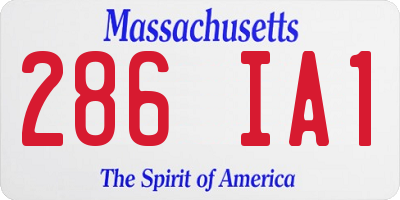 MA license plate 286IA1