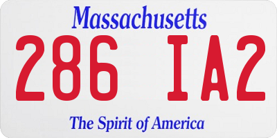 MA license plate 286IA2