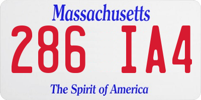 MA license plate 286IA4