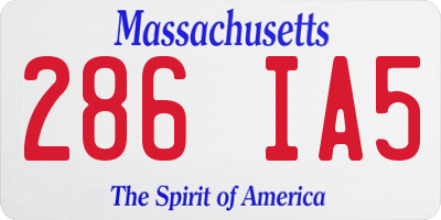 MA license plate 286IA5