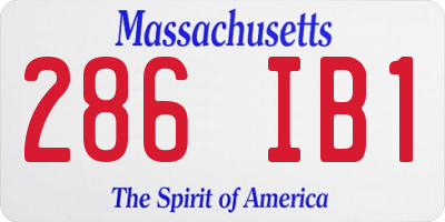 MA license plate 286IB1