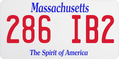 MA license plate 286IB2