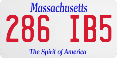 MA license plate 286IB5