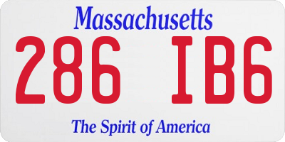 MA license plate 286IB6