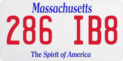 MA license plate 286IB8