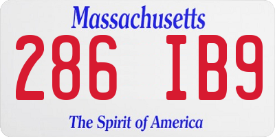 MA license plate 286IB9