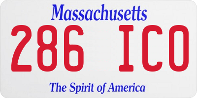 MA license plate 286IC0