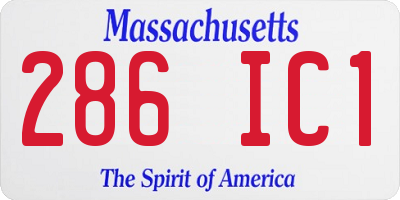 MA license plate 286IC1