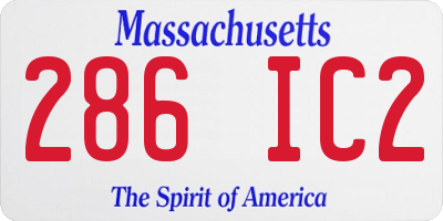 MA license plate 286IC2