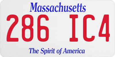 MA license plate 286IC4