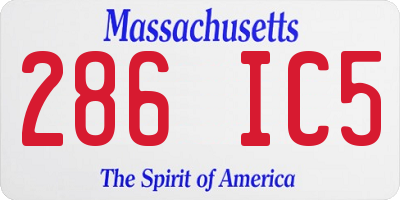 MA license plate 286IC5