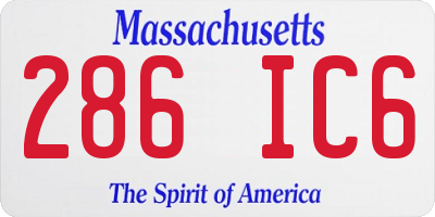MA license plate 286IC6