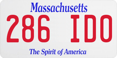 MA license plate 286ID0