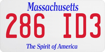 MA license plate 286ID3