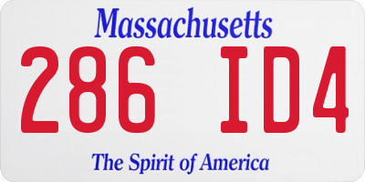 MA license plate 286ID4