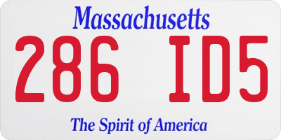 MA license plate 286ID5
