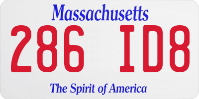 MA license plate 286ID8