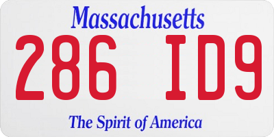 MA license plate 286ID9