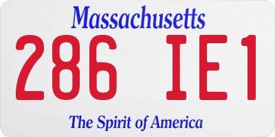 MA license plate 286IE1