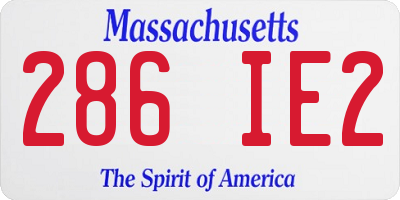 MA license plate 286IE2
