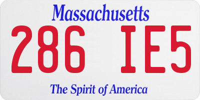 MA license plate 286IE5