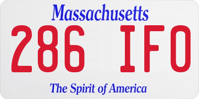 MA license plate 286IF0