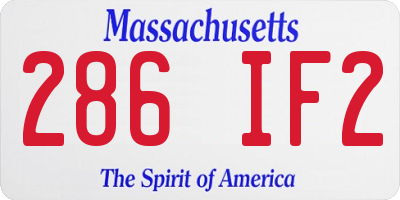 MA license plate 286IF2