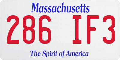 MA license plate 286IF3