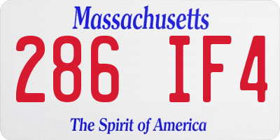 MA license plate 286IF4