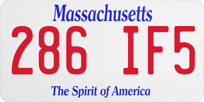 MA license plate 286IF5