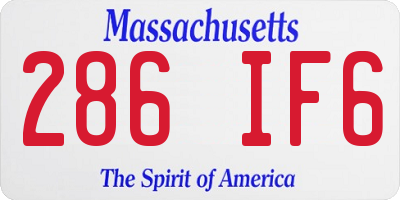 MA license plate 286IF6