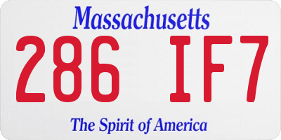 MA license plate 286IF7