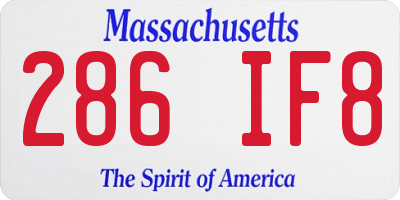 MA license plate 286IF8