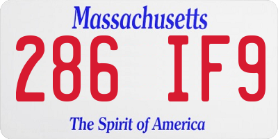 MA license plate 286IF9