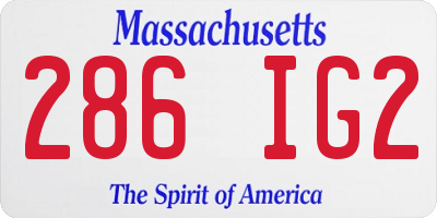 MA license plate 286IG2