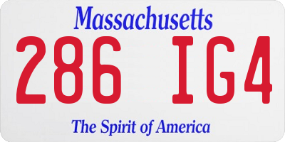 MA license plate 286IG4