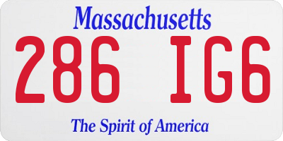 MA license plate 286IG6