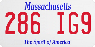 MA license plate 286IG9