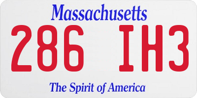 MA license plate 286IH3