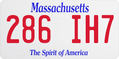 MA license plate 286IH7