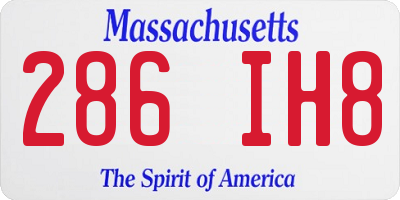 MA license plate 286IH8